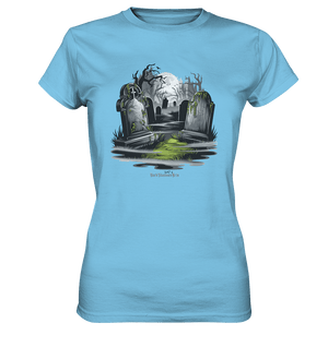 Spukfriedhof mit Vollmond und Nebel - Gruselige Halloween - Kunst - Ladies Premium Shirt | Lady - Shirts | Dark Shadows Arts