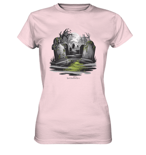 Spukfriedhof mit Vollmond und Nebel - Gruselige Halloween - Kunst - Ladies Premium Shirt | Lady - Shirts | Dark Shadows Arts