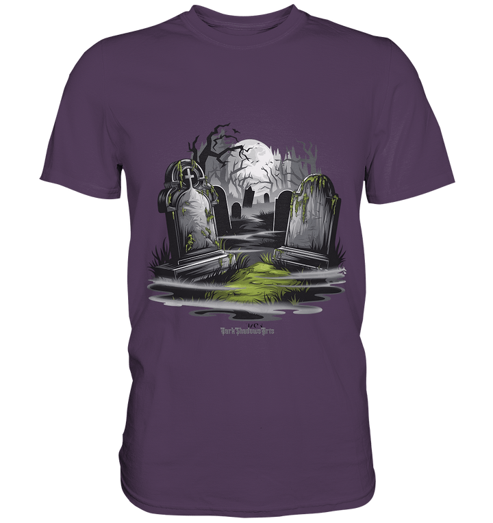 Spukfriedhof mit Vollmond und Nebel - Gruselige Halloween - Kunst - Premium Shirt | Unisex - Shirts | Dark Shadows Arts