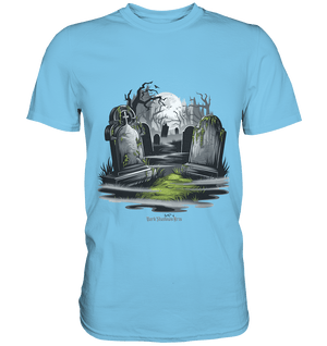 Spukfriedhof mit Vollmond und Nebel - Gruselige Halloween - Kunst - Premium Shirt | Unisex - Shirts | Dark Shadows Arts