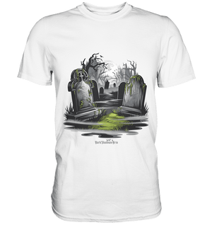 Spukfriedhof mit Vollmond und Nebel - Gruselige Halloween - Kunst - Premium Shirt | Unisex - Shirts | Dark Shadows Arts
