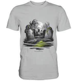 Spukfriedhof mit Vollmond und Nebel - Gruselige Halloween - Kunst - Premium Shirt | Unisex - Shirts | Dark Shadows Arts