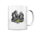 Spukfriedhof mit Vollmond und Nebel - Gruselige Halloween - Kunst - Tasse glossy | Trinkgefäße | Dark Shadows Arts