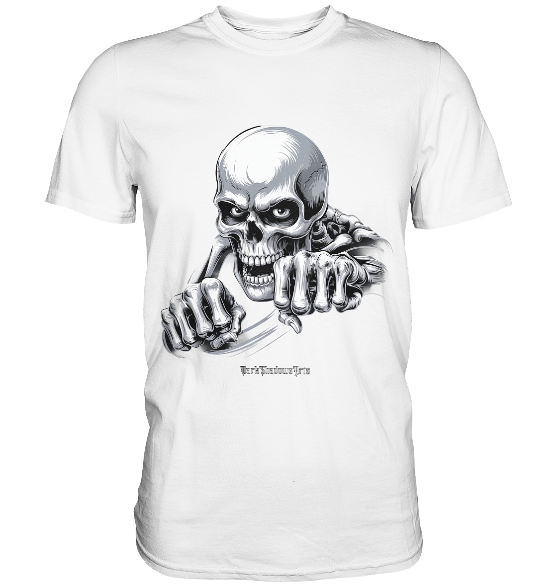 THE GRIP OF DEATH – Mystisches Schädel - Design mit intensiver Symbolik - Premium Shirt | Unisex - Shirts | Dark Shadows Arts