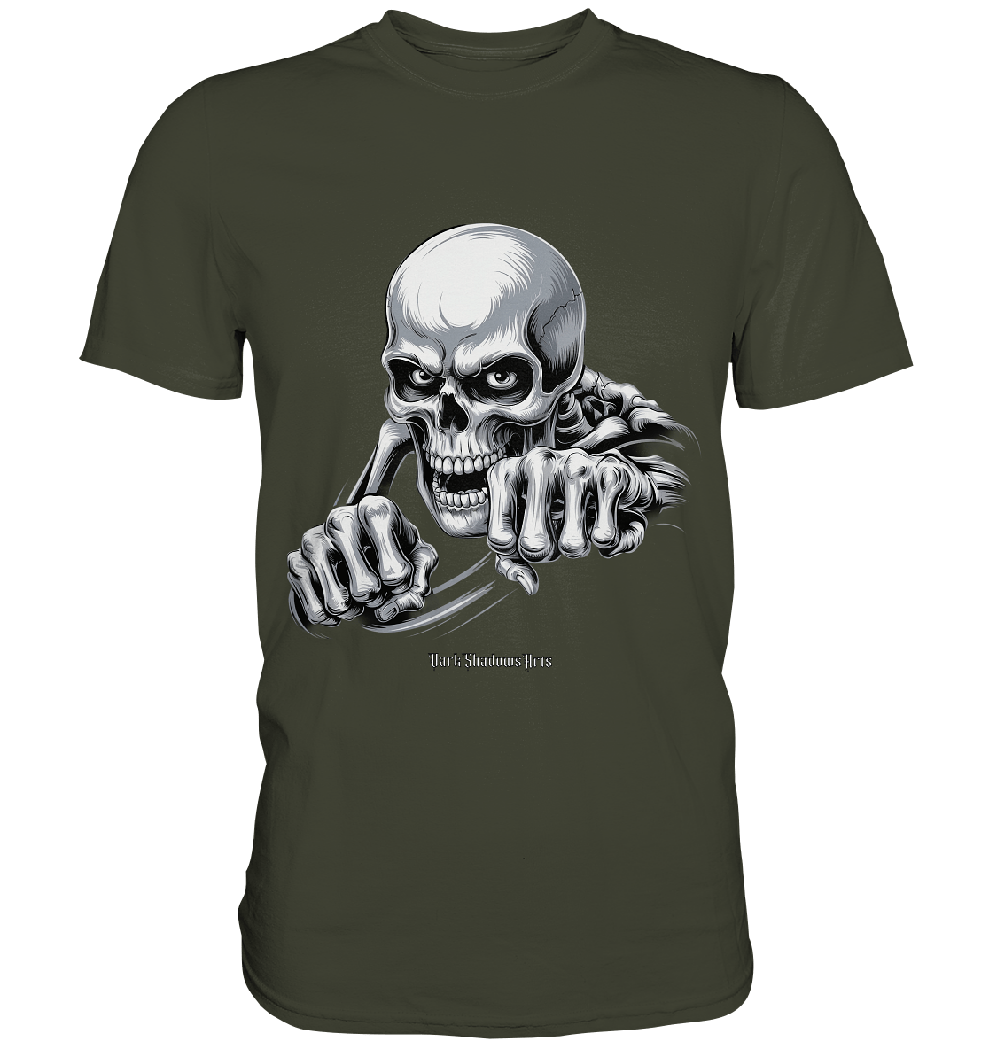 THE GRIP OF DEATH – Mystisches Schädel - Design mit intensiver Symbolik - Premium Shirt | Unisex - Shirts | Dark Shadows Arts
