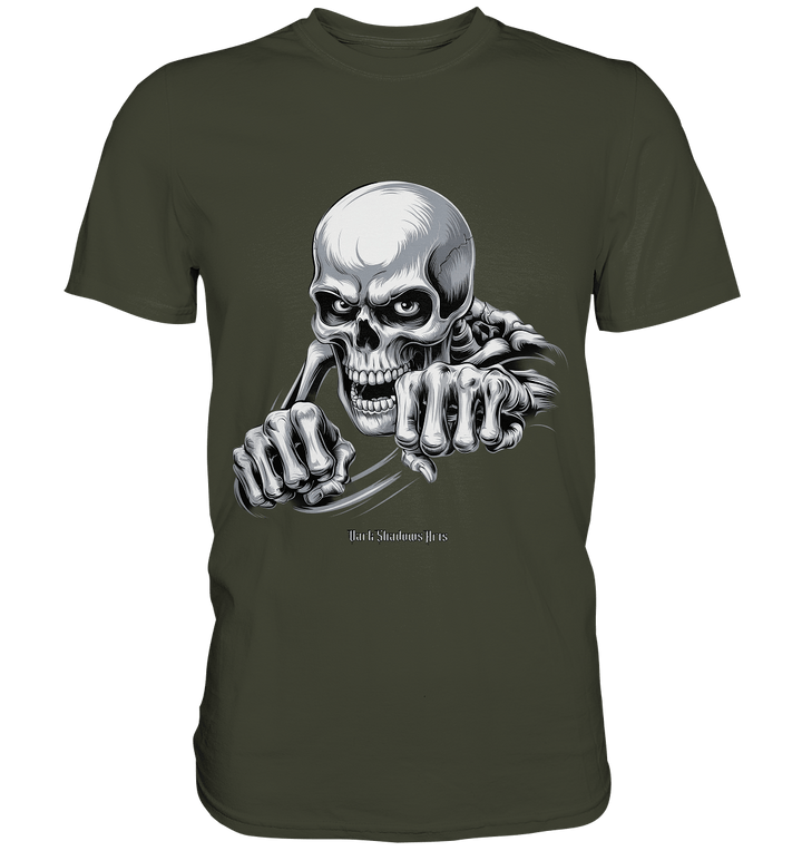 THE GRIP OF DEATH – Mystisches Schädel - Design mit intensiver Symbolik - Premium Shirt | Unisex - Shirts | Dark Shadows Arts