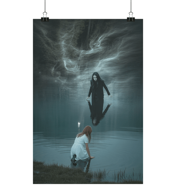 The mirror demon of blackwater lake - Das dunkle Spiegelbild der verlorenen Seele . - Poster Din A1 (hoch) | Wall Art | Dark Shadows Arts