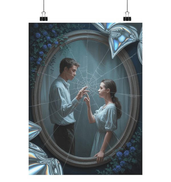 The Mirror Lovers - Gefangen im zerbrechlichen Kuss der Spiegelwelten - Poster Din A1 (hoch) | Wall Art | Dark Shadows Arts