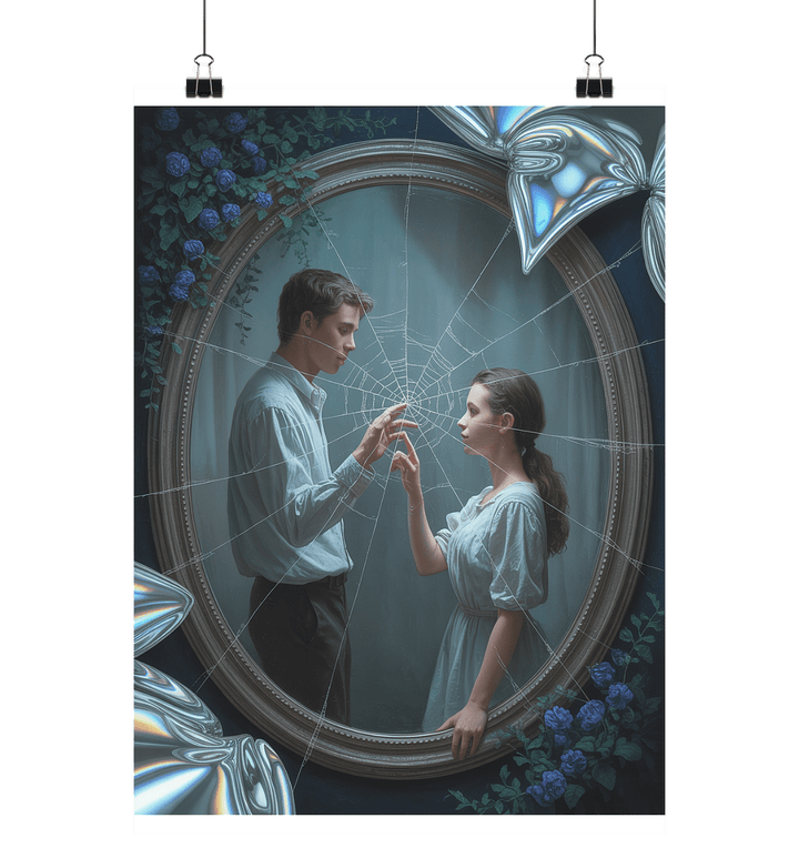 The Mirror Lovers - Gefangen im zerbrechlichen Kuss der Spiegelwelten - Poster Din A1 (hoch) | Wall Art | Dark Shadows Arts