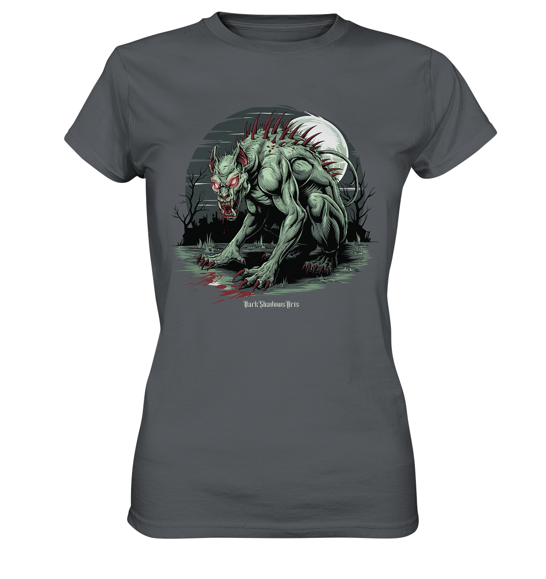 The Mythical Chupacabra with Glowing Red Eyes Horror und Gothic - Ladies Premium Shirt | Lady - Shirts | Dark Shadows Arts