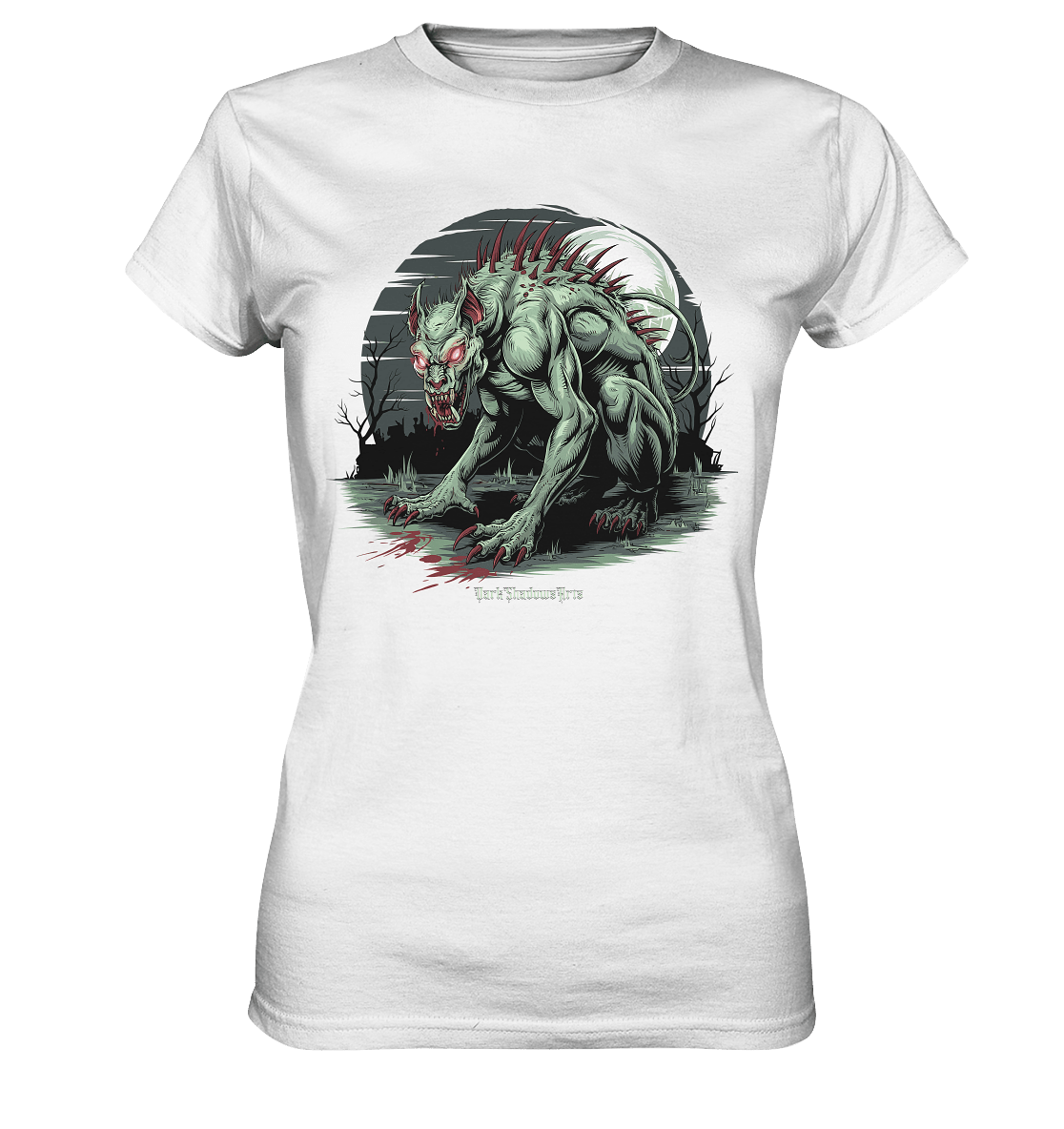 The Mythical Chupacabra with Glowing Red Eyes Horror und Gothic - Ladies Premium Shirt | Lady - Shirts | Dark Shadows Arts