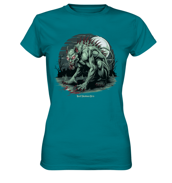 The Mythical Chupacabra with Glowing Red Eyes Horror und Gothic - Ladies Premium Shirt | Lady - Shirts | Dark Shadows Arts