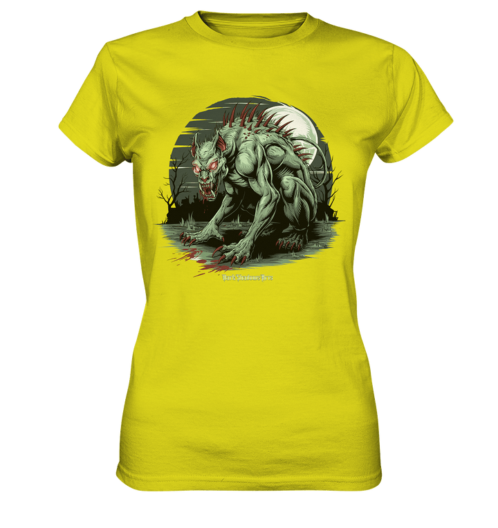 The Mythical Chupacabra with Glowing Red Eyes Horror und Gothic - Ladies Premium Shirt | Lady - Shirts | Dark Shadows Arts