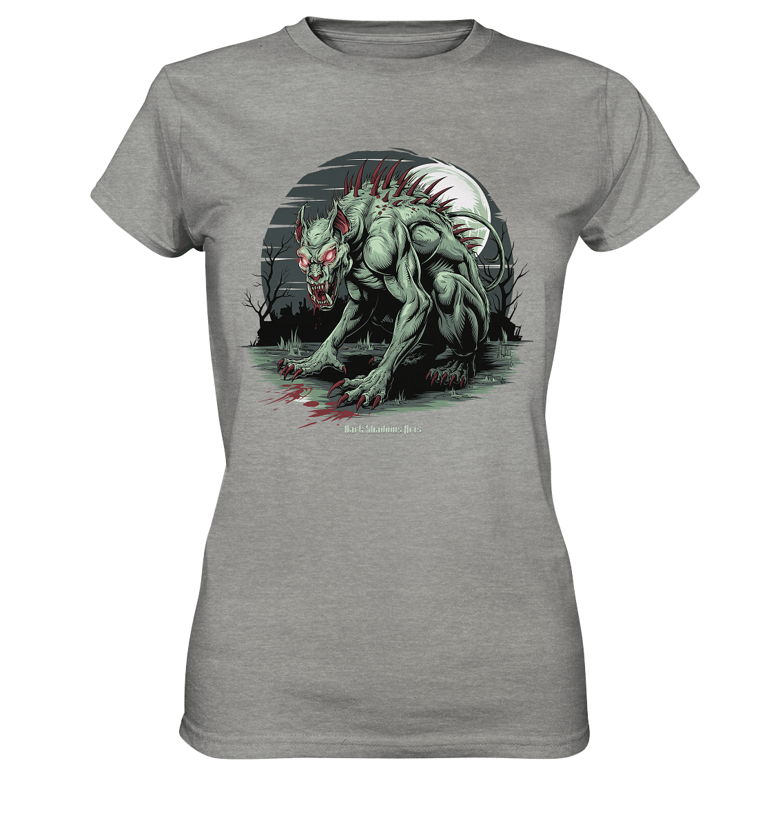 The Mythical Chupacabra with Glowing Red Eyes Horror und Gothic - Ladies Premium Shirt | Lady - Shirts | Dark Shadows Arts