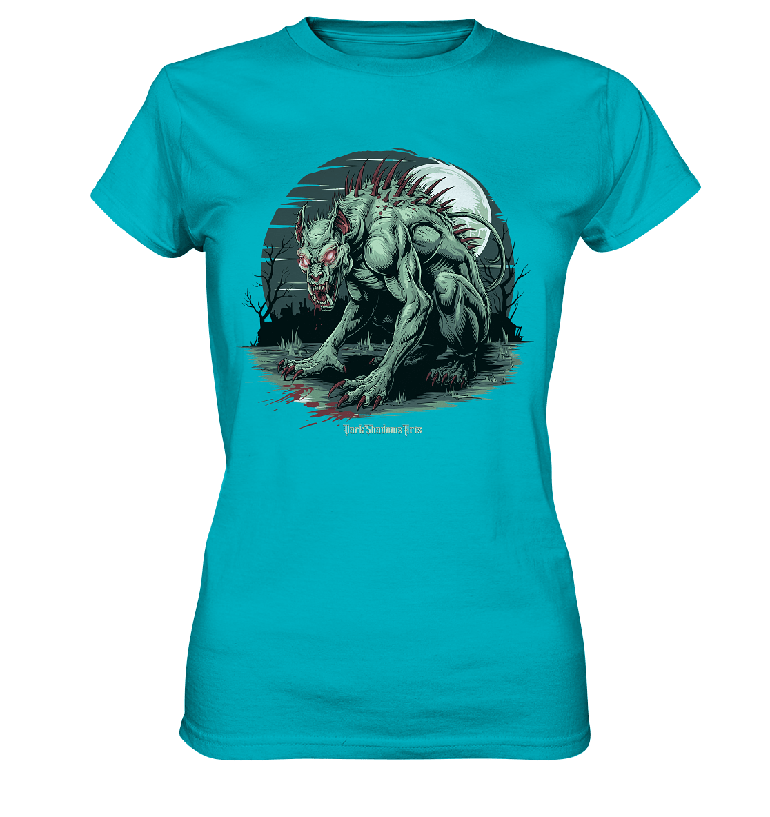 The Mythical Chupacabra with Glowing Red Eyes Horror und Gothic - Ladies Premium Shirt | Lady - Shirts | Dark Shadows Arts