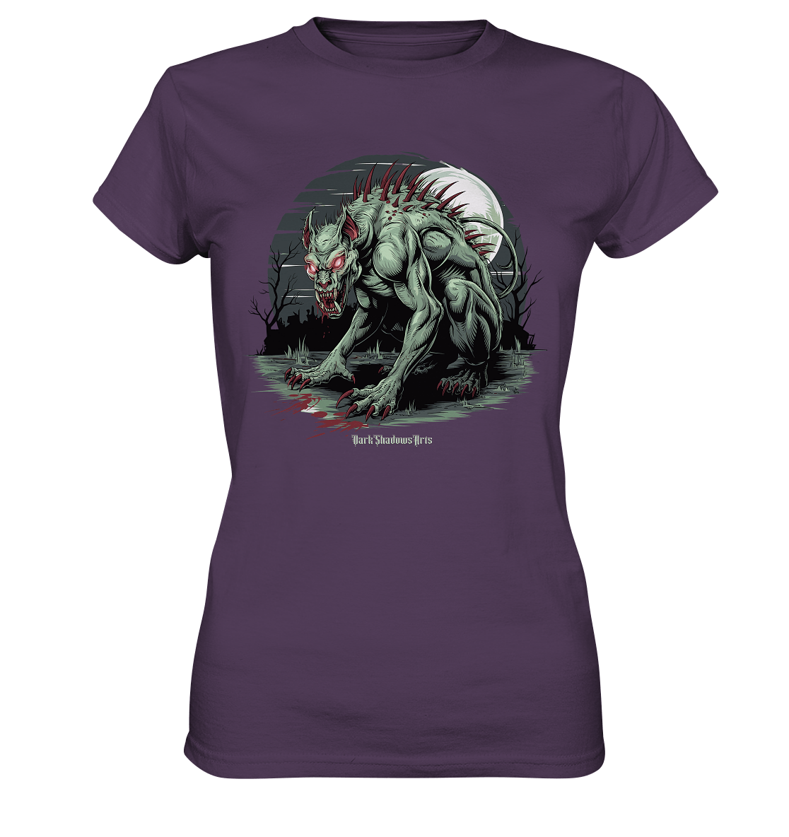 The Mythical Chupacabra with Glowing Red Eyes Horror und Gothic - Ladies Premium Shirt | Lady - Shirts | Dark Shadows Arts