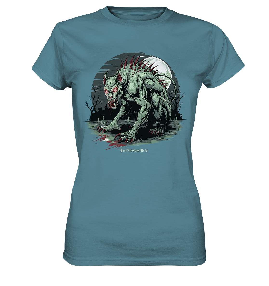 The Mythical Chupacabra with Glowing Red Eyes Horror und Gothic - Ladies Premium Shirt | Lady - Shirts | Dark Shadows Arts