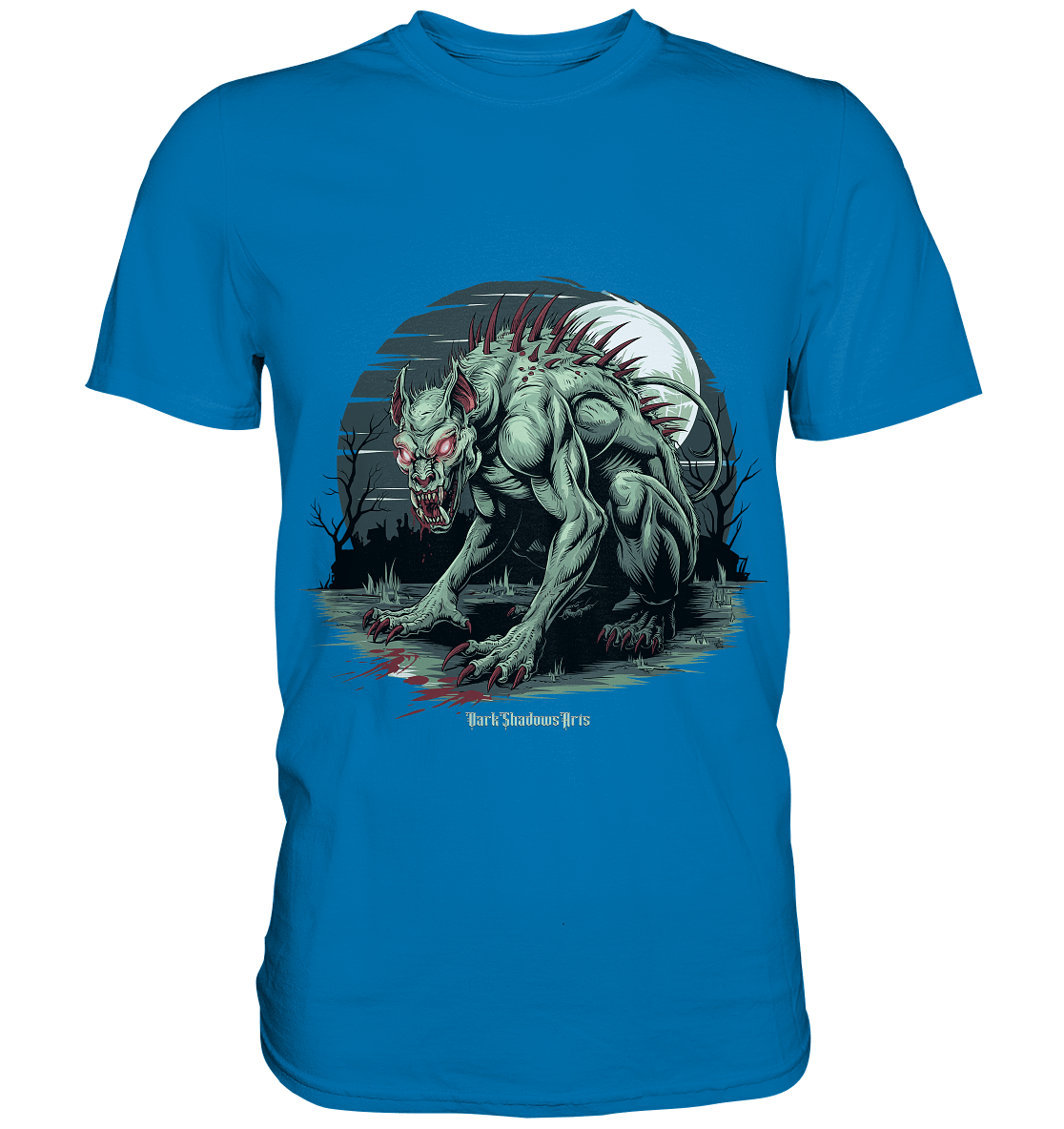 The Mythical Chupacabra with Glowing Red Eyes Horror und Gothic - Premium Shirt | Unisex - Shirts | Dark Shadows Arts