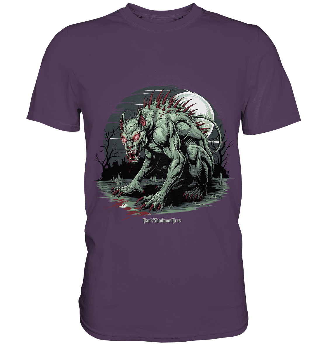The Mythical Chupacabra with Glowing Red Eyes Horror und Gothic - Premium Shirt | Unisex - Shirts | Dark Shadows Arts