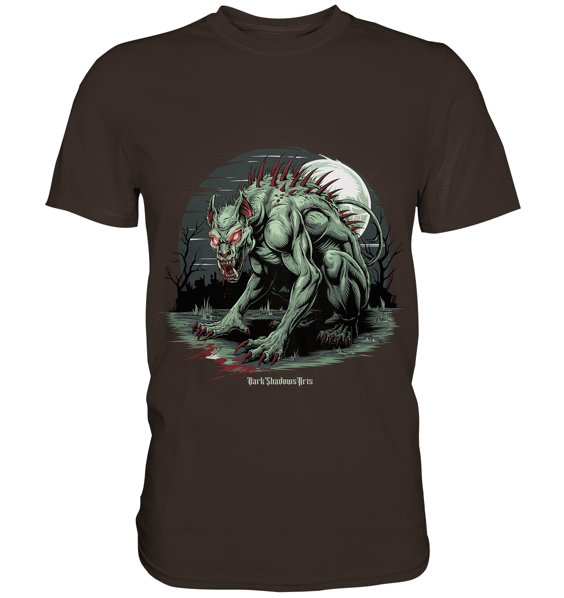 The Mythical Chupacabra with Glowing Red Eyes Horror und Gothic - Premium Shirt | Unisex - Shirts | Dark Shadows Arts