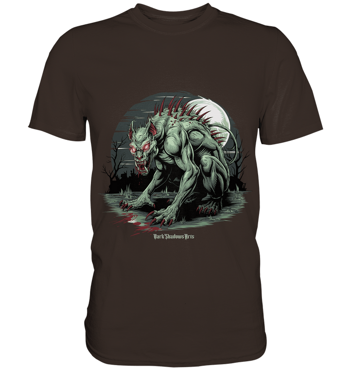 The Mythical Chupacabra with Glowing Red Eyes Horror und Gothic - Premium Shirt | Unisex - Shirts | Dark Shadows Arts