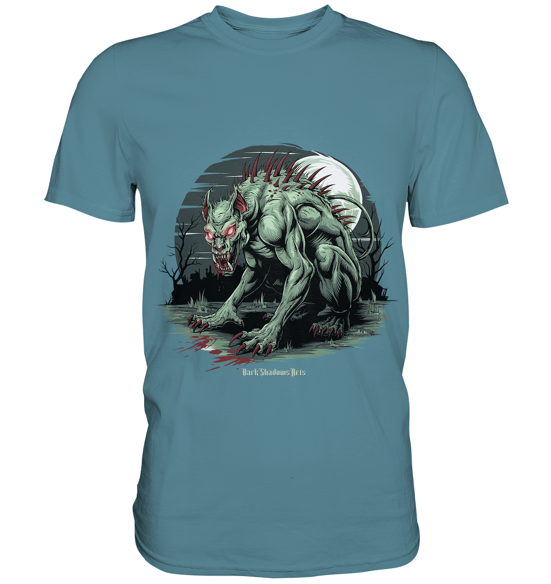The Mythical Chupacabra with Glowing Red Eyes Horror und Gothic - Premium Shirt | Unisex - Shirts | Dark Shadows Arts