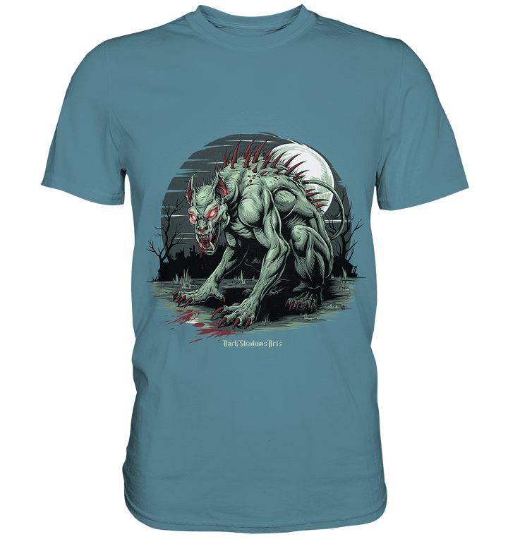 The Mythical Chupacabra with Glowing Red Eyes Horror und Gothic - Premium Shirt | Unisex - Shirts | Dark Shadows Arts