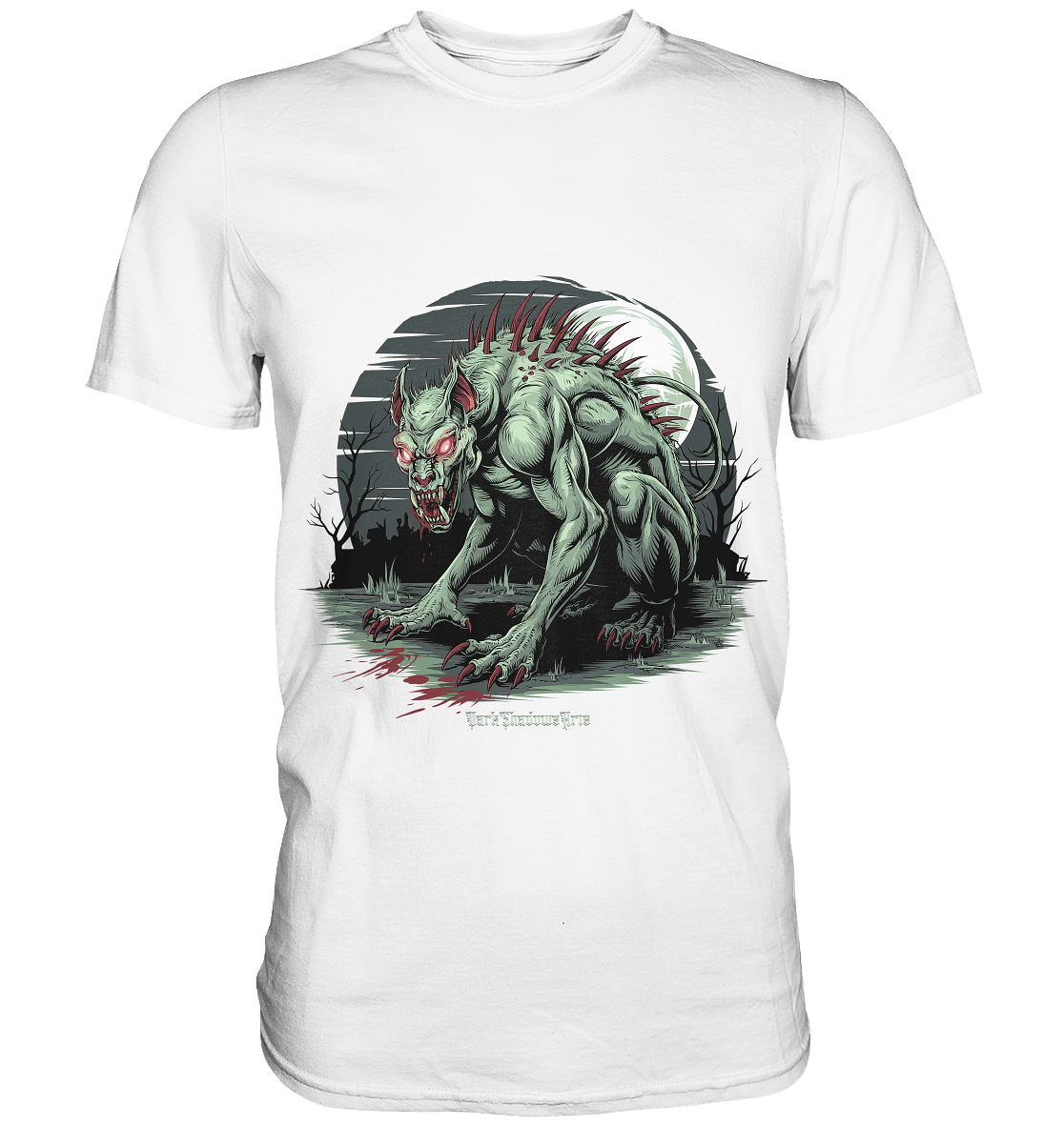 The Mythical Chupacabra with Glowing Red Eyes Horror und Gothic - Premium Shirt | Unisex - Shirts | Dark Shadows Arts