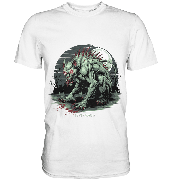 The Mythical Chupacabra with Glowing Red Eyes Horror und Gothic - Premium Shirt | Unisex - Shirts | Dark Shadows Arts