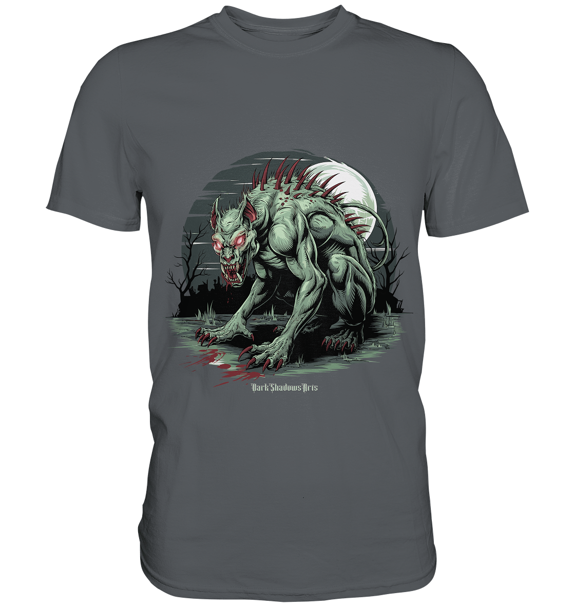 The Mythical Chupacabra with Glowing Red Eyes Horror und Gothic - Premium Shirt | Unisex - Shirts | Dark Shadows Arts