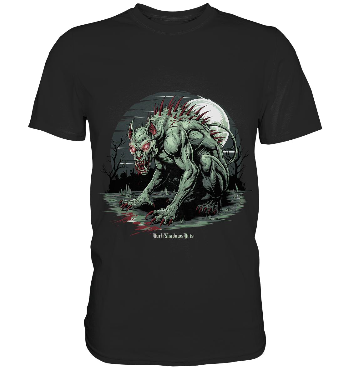 The Mythical Chupacabra with Glowing Red Eyes Horror und Gothic - Premium Shirt | Unisex - Shirts | Dark Shadows Arts