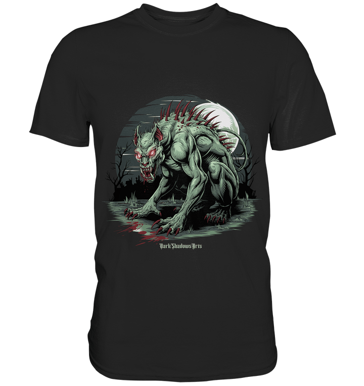 The Mythical Chupacabra with Glowing Red Eyes Horror und Gothic - Premium Shirt | Unisex - Shirts | Dark Shadows Arts