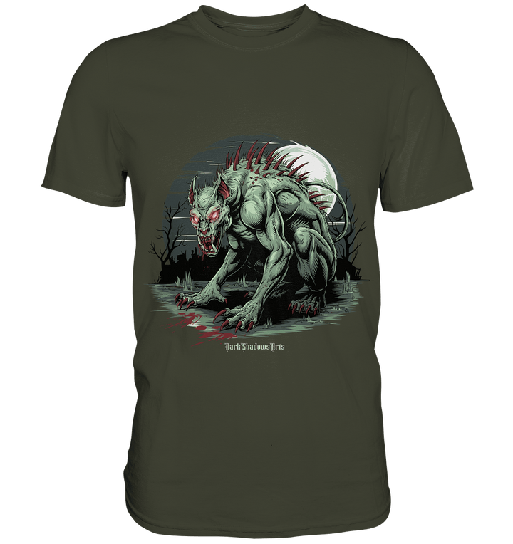 The Mythical Chupacabra with Glowing Red Eyes Horror und Gothic - Premium Shirt | Unisex - Shirts | Dark Shadows Arts