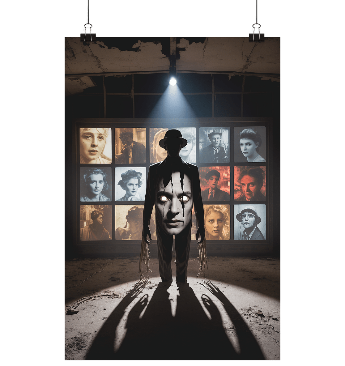 The Phantom of the Silent Cinema - Das schattenhafte Echo vergessener Filmlegenden . - Poster Din A1 (hoch) | Wall Art | Dark Shadows Arts