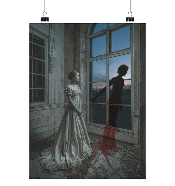 The Widow of Eternal Dusk - Die trauernde Braut zwischen Licht und Schatten - Poster Din A1 (hoch) | Wall Art | Dark Shadows Arts