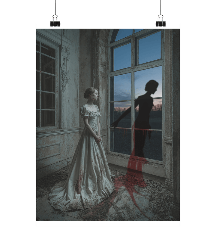 The Widow of Eternal Dusk - Die trauernde Braut zwischen Licht und Schatten - Poster Din A1 (hoch) | Wall Art | Dark Shadows Arts