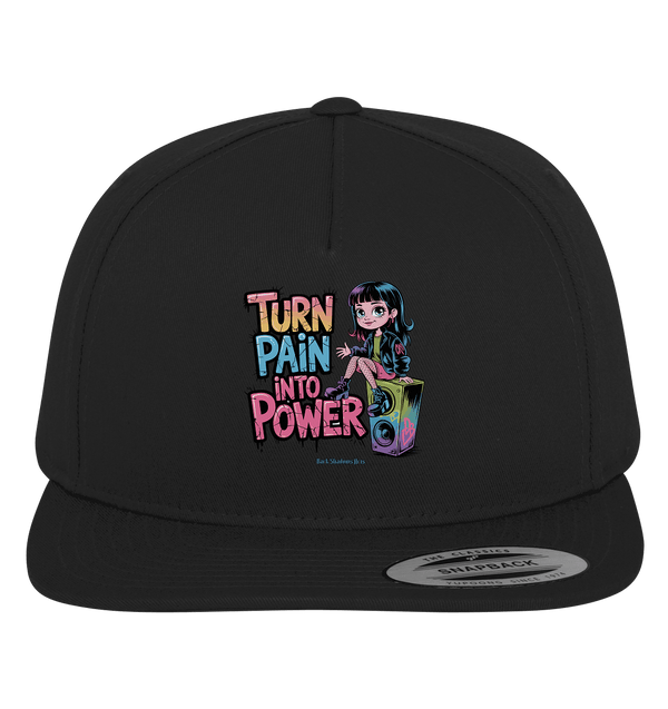 TURN PAIN INTO POWER – Rebellisches Design für kreative Köpfe - Premium Snapback | Kappen & Mützen | Dark Shadows Arts