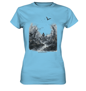 Unheimlicher Nebelfriedhof_ Düstere Aquarellkunst mit Krähen und kahlen Bäumen - Ladies Premium Shirt | Lady - Shirts | Dark Shadows Arts