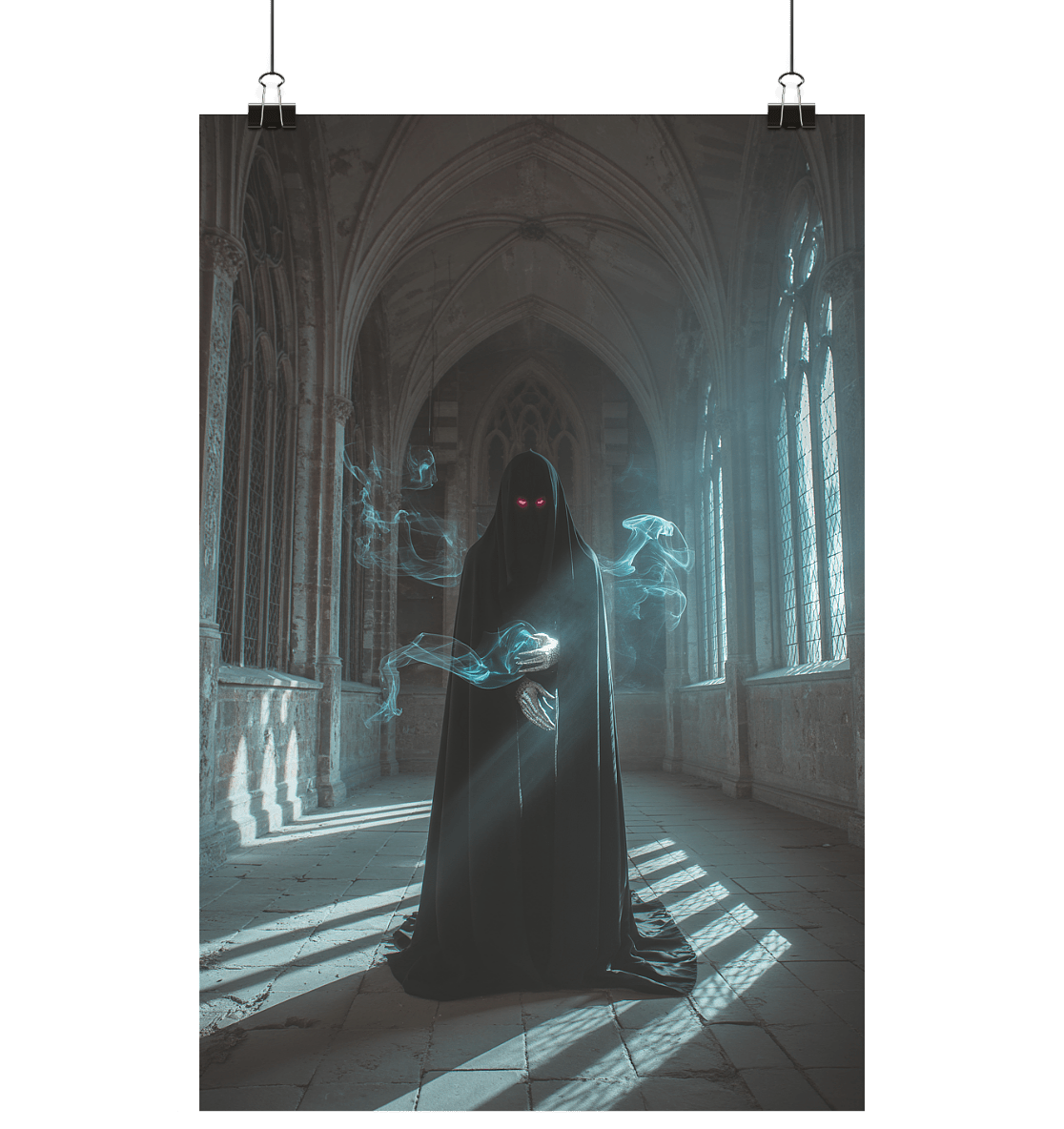 Veil of Shadows - Die geheimnisvolleGestalt im düsteren Licht - Poster Din A1 (hoch) | Wall Art | Dark Shadows Arts
