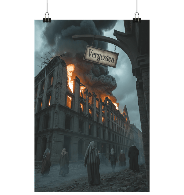 Vergessen - Die brennenden Ruinen der verlorenen Zeit - Poster Din A1 (hoch) | Wall Art | Dark Shadows Arts