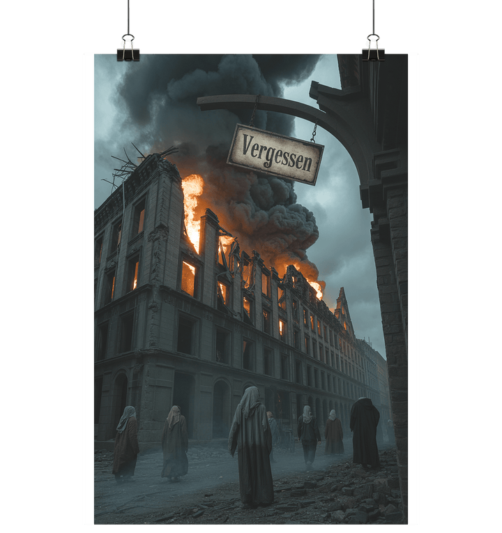 Vergessen - Die brennenden Ruinen der verlorenen Zeit - Poster Din A1 (hoch) | Wall Art | Dark Shadows Arts