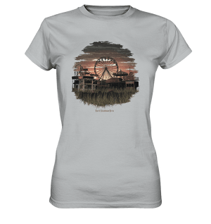 Verlassener Jahrmarkt bei Sonnenuntergang Unheimliches Riesenrad und überwucherter Rasen - Ladies Premium Shirt | Lady - Shirts | Dark Shadows Arts