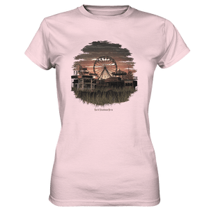 Verlassener Jahrmarkt bei Sonnenuntergang Unheimliches Riesenrad und überwucherter Rasen - Ladies Premium Shirt | Lady - Shirts | Dark Shadows Arts