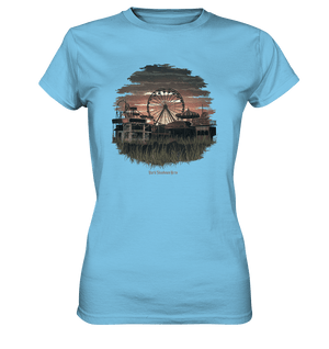 Verlassener Jahrmarkt bei Sonnenuntergang Unheimliches Riesenrad und überwucherter Rasen - Ladies Premium Shirt | Lady - Shirts | Dark Shadows Arts