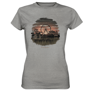 Verlassener Jahrmarkt bei Sonnenuntergang Unheimliches Riesenrad und überwucherter Rasen - Ladies Premium Shirt | Lady - Shirts | Dark Shadows Arts