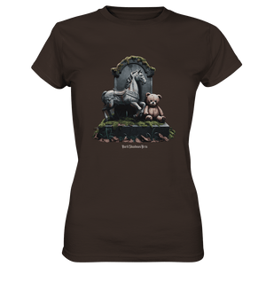 Verwittertes Karussellpferd und Plüschbär - Grabstein im Verfall - Ladies Premium Shirt | Lady - Shirts | Dark Shadows Arts