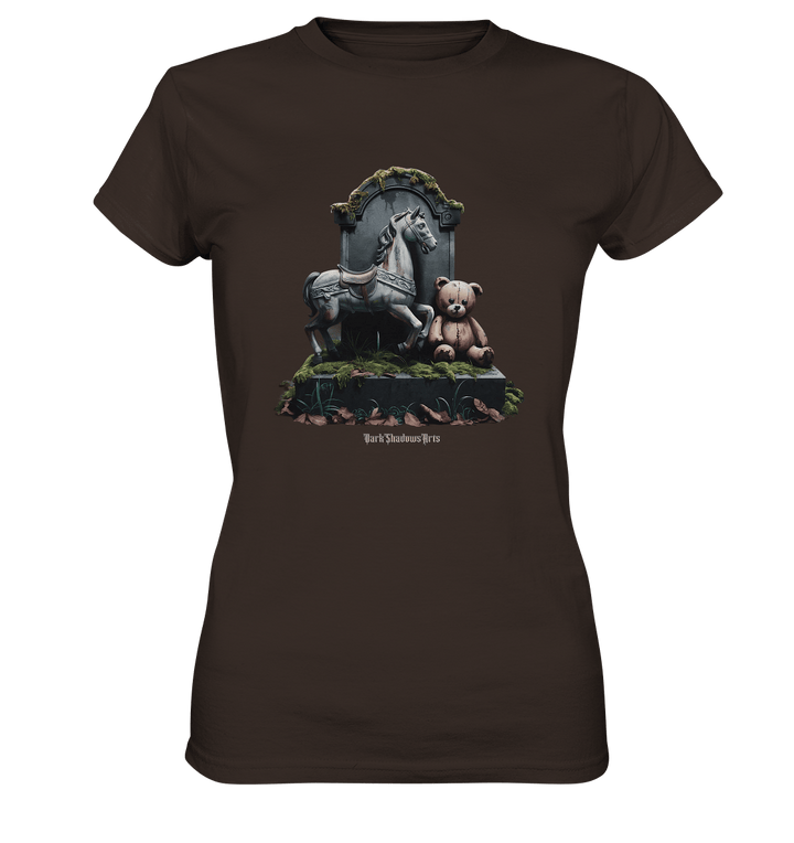 Verwittertes Karussellpferd und Plüschbär - Grabstein im Verfall - Ladies Premium Shirt | Lady - Shirts | Dark Shadows Arts