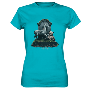 Verwittertes Karussellpferd und Plüschbär - Grabstein im Verfall - Ladies Premium Shirt | Lady - Shirts | Dark Shadows Arts