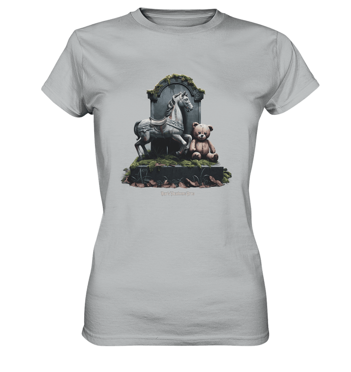 Verwittertes Karussellpferd und Plüschbär - Grabstein im Verfall - Ladies Premium Shirt | Lady - Shirts | Dark Shadows Arts