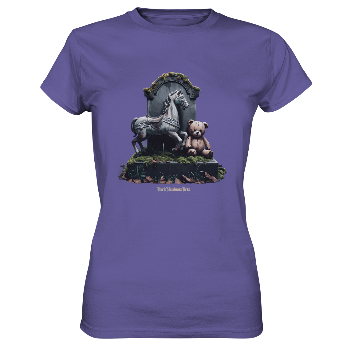 Verwittertes Karussellpferd und Plüschbär - Grabstein im Verfall - Ladies Premium Shirt | Lady - Shirts | Dark Shadows Arts